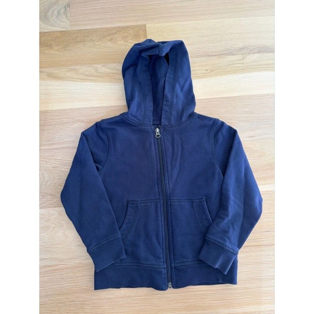Hanna Andersson navy cotton zip jacket hoodie size 4 4T